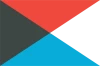 The image consists of four triangular shapes in red, black, blue, and dark gray, arranged to form a larger rectangle.